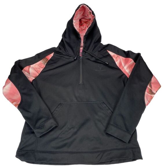 Oaktree Huntworth Women's XL Long-Sleeve Pink Camo 1/4 Zip Pullover Hoodie - Picture 8 of 14